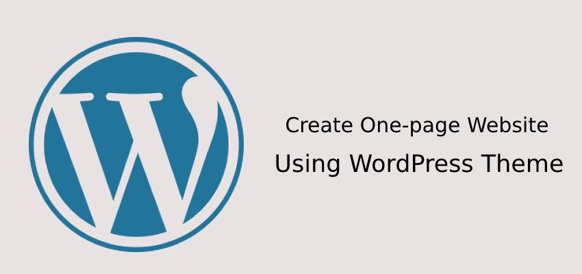 Create one page wordpress website